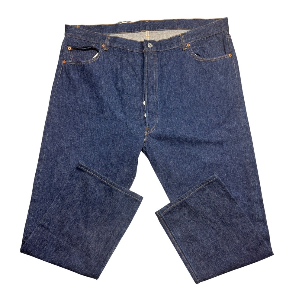 Levis 501xx Vintage Indigo Straight Leg Button Fly Jeans Fuzzy USA 48x36 80s